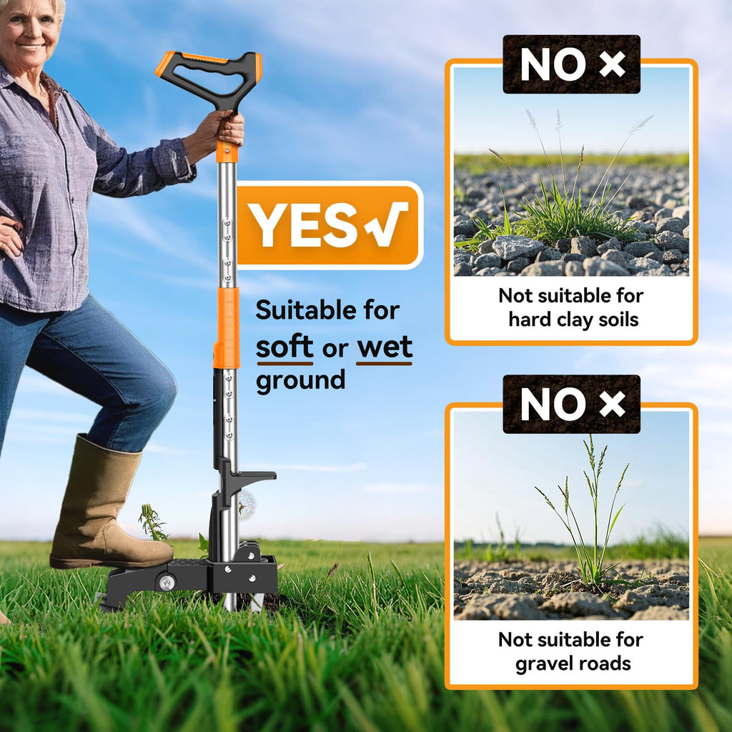 Fulljion Weed Puller Tool,No Bending/Kneeling for Lawn,Yard & Garden Tool
