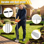 KYEEN-TOOLS Serrated Edger Lawn Tool - Half Moon Shovel with Softer T-Handle, Lawn Edger for Yard, Garden, Landscaping, Sidewalk, Cable Burial - Ergonomic Design, Rust-Proof, 38"