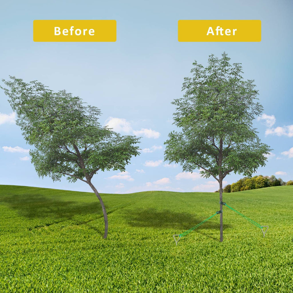 FCENDS Spiral Tree Stake Kit, Tree Stakes and Supports for Leaning Trees, Protect Trees from Bad Weather