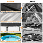 SAFANA 16FT Round Pool Covers for Above Ground Pools, Round Swimming Pool Cover [Upgrade 420D Thicker] Protective Leaf Cover with Reflective Strip, Tear Resistant Durability, UV Resistance, Black