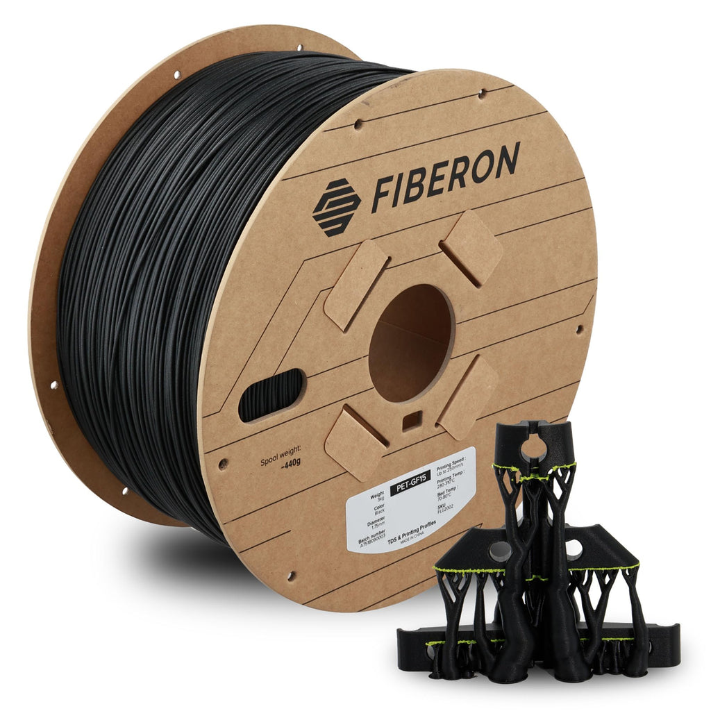 Polymaker Fiberon PET-GF15 Glass Fiber PET Filament 1.75mm, Black, 3kg