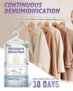 Ksend Moisture Absorbers 8 Packs - 9.8 oz Dehumidifier Bags, Portable Moisture Hanging Bags for Closet, Bathroom and Kitchen, Fragrance Free, 11.8'' x 6.3''