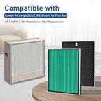 2 Set 250/250S Replacement Filter Compatible with Coway AIRMEGA Max2 250 250S, Max 2 Green Filter and Activated Carbon Filter Set, AP-1720-FP