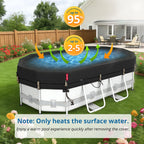 QH.HOME 12X20ft Oval Pool Cover,[Ultimate Windproof & Tear-Resistant Fabric],Snug Fit with Patented Ratchet & Weight Rings,Solar Pool Cover for Above Ground Pools, Blocks Leaves &Waterproof