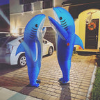 Poptrend Adults Inflatable Halloween Costumes Blow Up Blue Shark Costume for Halloween, Birthday Gift Cos Play Party(Blue Shark)