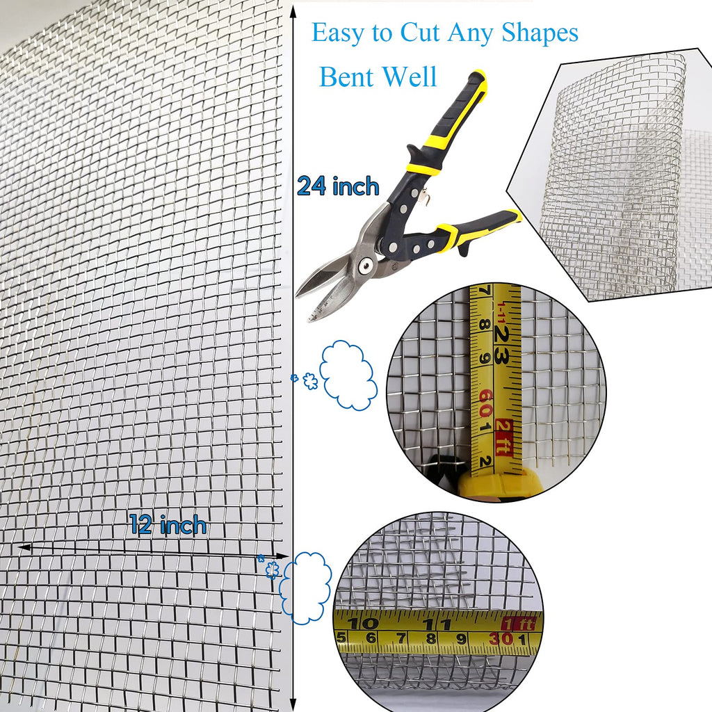 Valchoose 2PACK Wire Mesh 12” X 24”, Sturdy 304 Stainless Steel Mesh