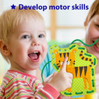 KRAFUN Safari Animal Preschool Arts & Crafts Lacing Kit, 10 Easy Lacing Cards for Toddlers Fine Motor Skills