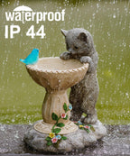 Philodwell Solar Cat Birdbath Garden Statue: Outdoor Figurine Decor