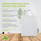 Prime Line Packaging Plastic Gift Bags, Frosted Gift Bags with Handles for Small Business, Shopping, Boutique Supply, Retail Store Use, Bulk, 10x5x13, 50 Pack