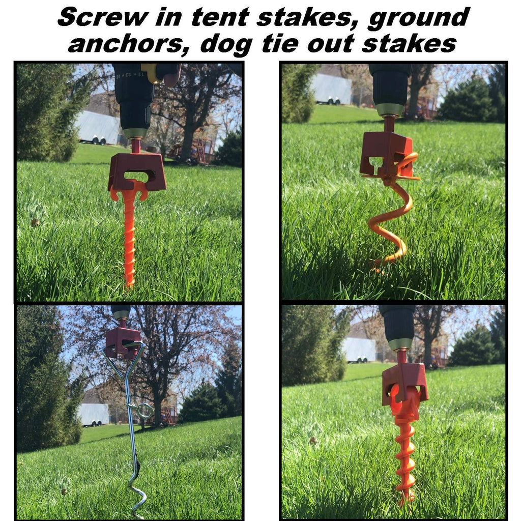Keyfit Tools Ground Anchor Speed Staker Drill in Your Heavy Duty Spiral Ground Anchors in Seconds. Multi Functional Works On Dog Ties Tree Anchors Screw in Tent Stakes Solid Steel