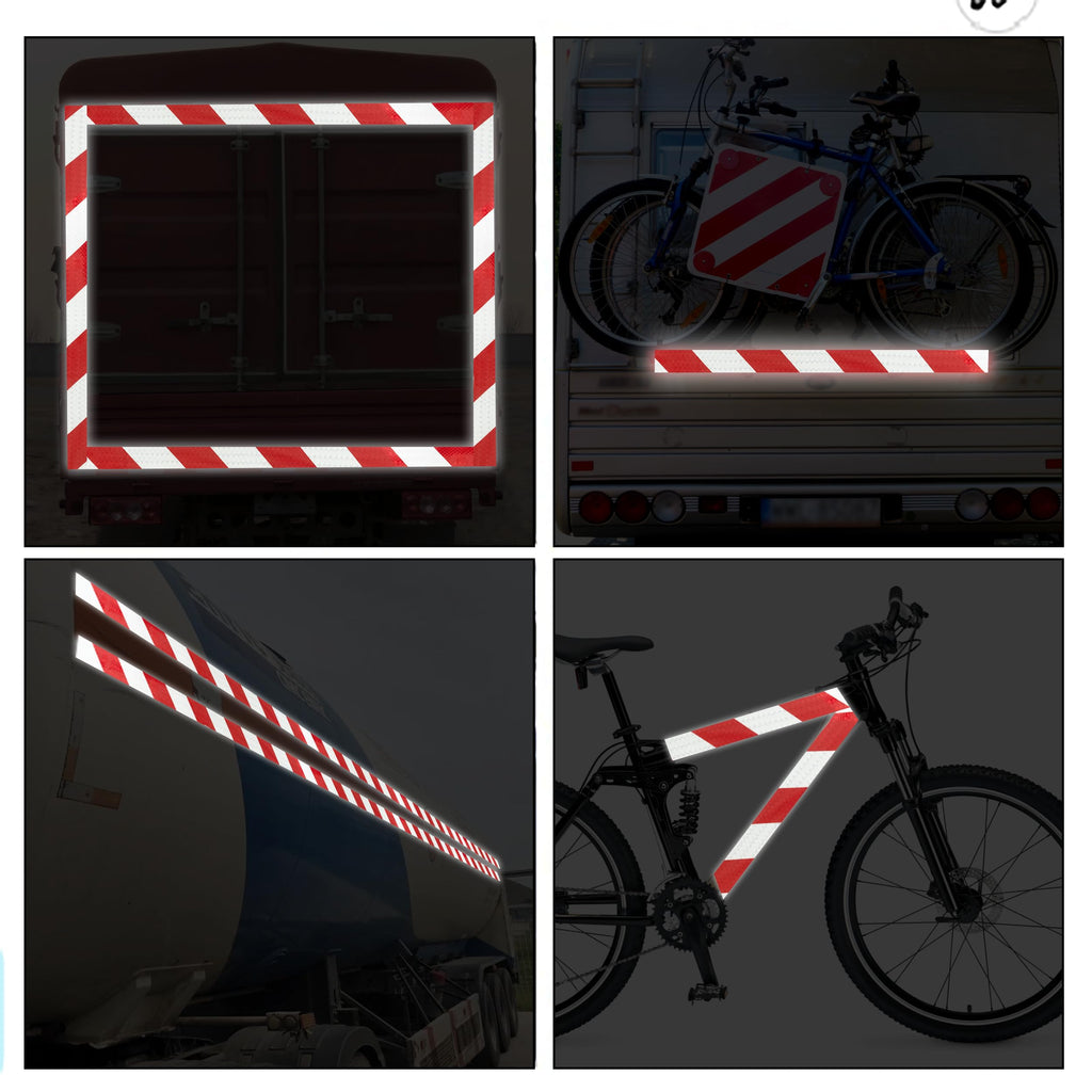 SWRT 2 Inch X 160 FT Reflective Tape Outdoor Waterproof Red & White Reflective Strong Adhesive Caution Hazard Warning Reflector Conspicuity Tape for Trailer Sign