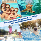 FixIdea Above Ground Pool Skimmer Kit- Wide Mouth Opening Thru-Wall Skimmer- Outer Dimensions：13-9/16 in (W) x 7-9/16 in (H) ，Inner Dimensions 11-15/16 in (W) x 5-5/16 in (H)