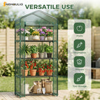 NEWBULIG 27"x19"x63" Mini Greenhouse, with Durable Zipper Door 4 Tier