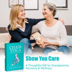 Chair Yoga Cards for Seniors Over 60, 53 Chair Yoga Pose with Step-by-Step Guides, Large Print Exercise Cards for Elderly, Gifts for Grandparents,Grandpa,Grandma,Get Well Gifts