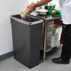 Winco Slender Trash Can, 23-Gallon, Black