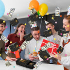 WenmthG Happy Birthday Surprise Gift Box Explosion for Money - DIY Pop Out Folding Bounce Explosion Gift Box with Confetti - Birthday Money Bank - Cash Gift Idea for Women Men Kids (Black Gold)