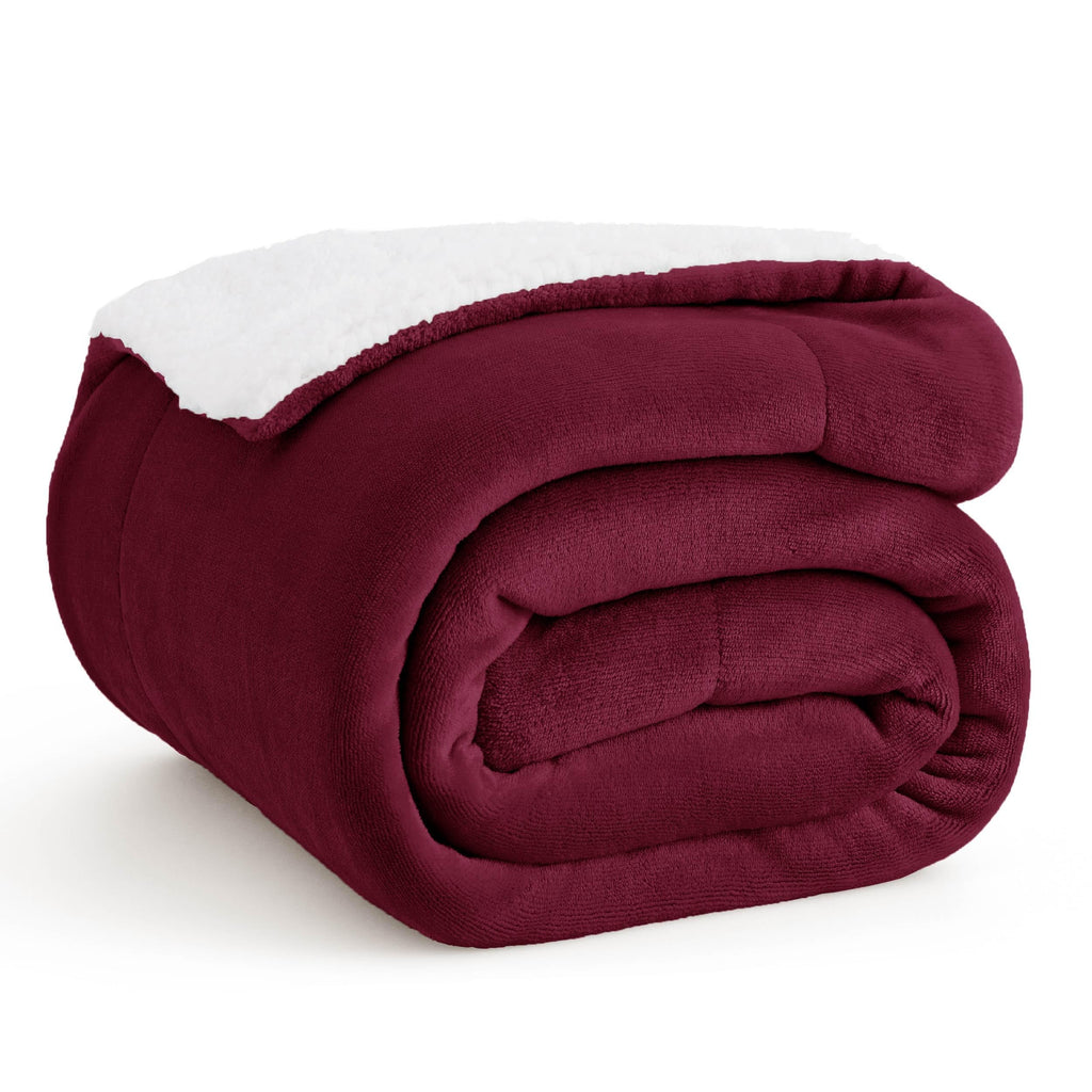 Bedsure GentleSoft Sherpa Fleece Throw Blanket for Couch, Non-Heated, Thick and Warm Throw for Girls and Women, Soft Fuzzy Plush Blanket for Winter, Red, 50x60 Inches