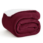 Bedsure GentleSoft Sherpa Fleece Throw Blanket for Couch, Non-Heated, Thick and Warm Throw for Girls and Women, Soft Fuzzy Plush Blanket for Winter, Red, 50x60 Inches