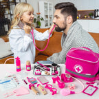 EFO SHM Doctors Set for Kids Age 3+, Kids Medical Kit with Realistic Stethoscope, Wooden Doctor Playset, Costume, Pretend Play Educational Toy Gift
