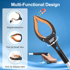 Grabber Reacher Tool - 32” Extra Long Foldable Gripper and Reaching Tool - Heavy Duty Pick Up Stick Grabbers for Seniors, Trash, Surgery Recovery Must Haves Gifts (Orange)