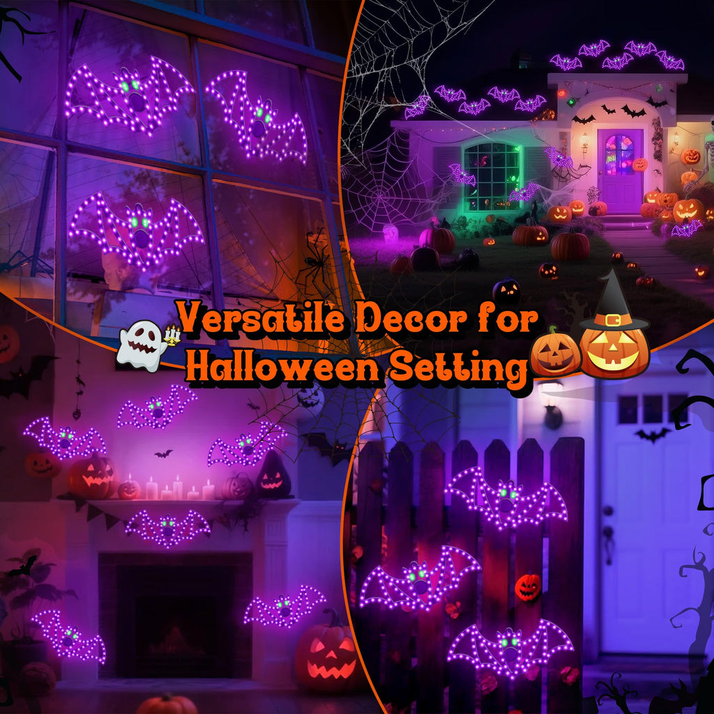 HappyAlley 3-Pack 14" Halloween Classics Twinkling LED Bat Window Lights