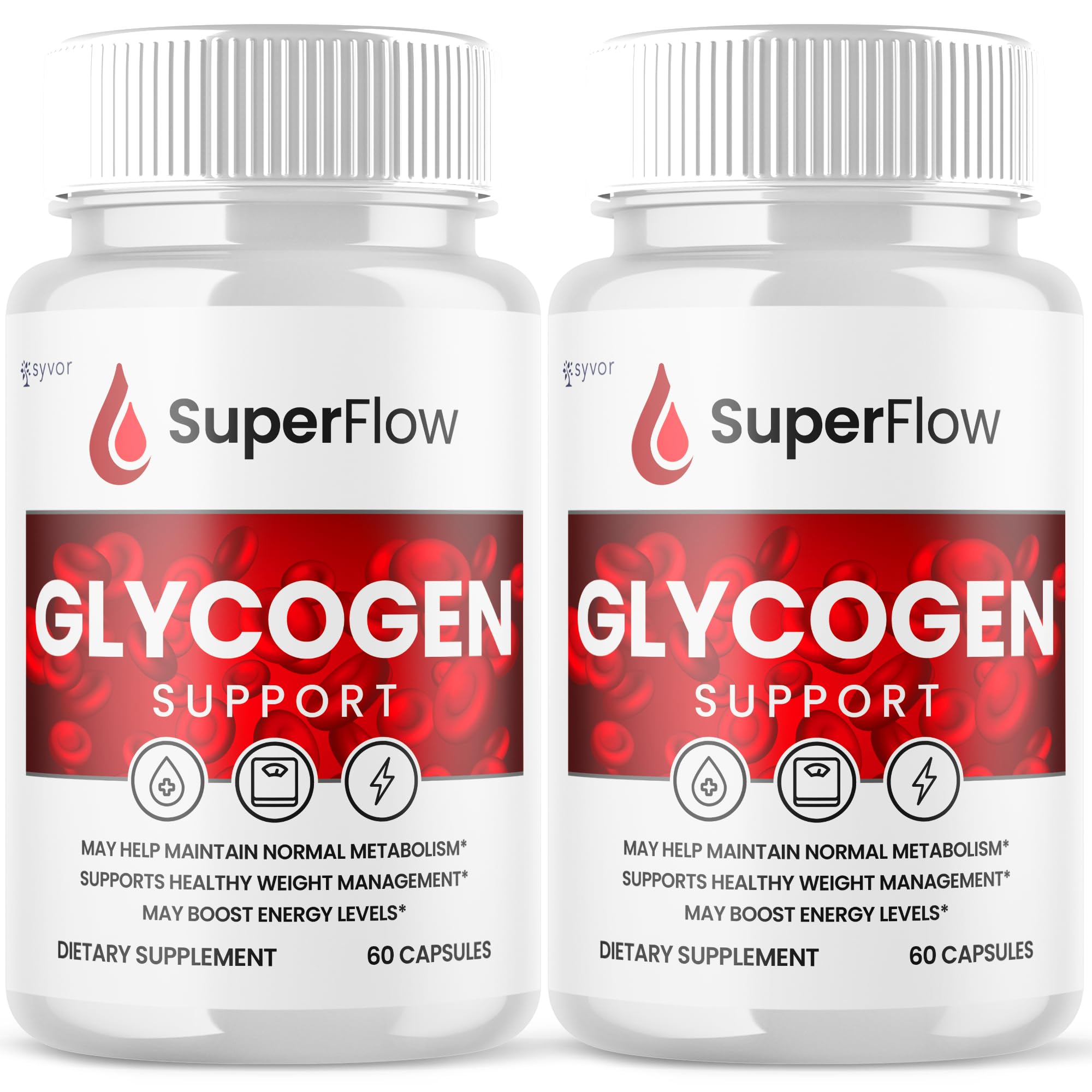(2 Pack) Super Flow Glycogen Support, Official SuperFlow Advanced Formula Glyco Optimizer Capsules, All Natural Super Flow Pills, Daily Wellness Supplement to Support Healthy Balance (120 Capsules)