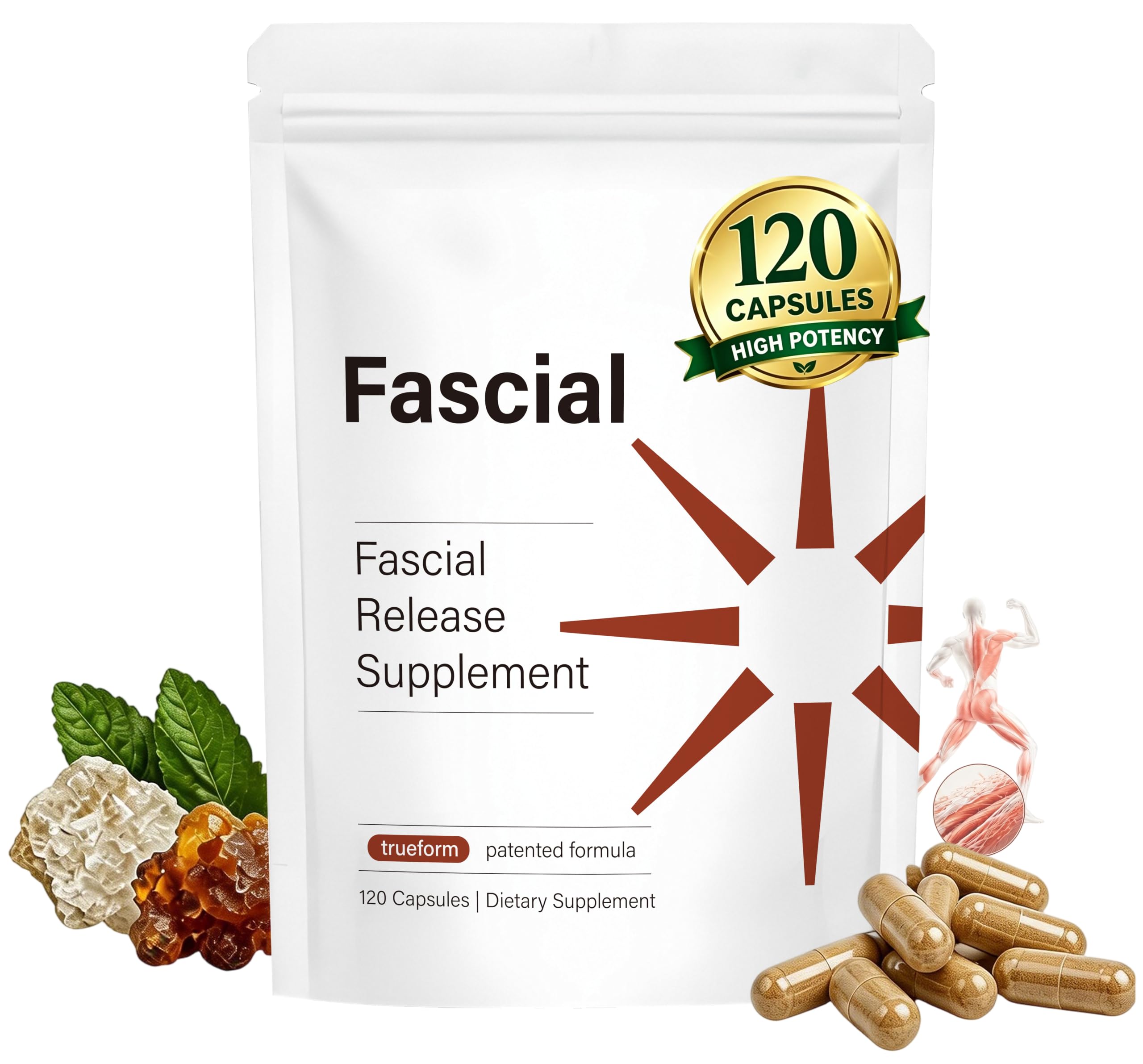 Fascial Release Supplement, Premium HA, Connective Support, 120 Capsules