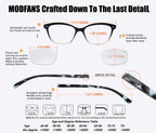 MODFANS Women Reading Glasses 1.5 4 Pair Stylish Ladies Readers with Comfort Spring Hinge Pattern Design Pouch Included
