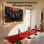 6 Pack Black&Gold Stanchions and Velvet Ropes Set, Stainless Steel Crowd Control Barriers, 4Pcs Black Ropes and Poles for Party Supplies,Photobooth Accessories, Prom,Birthday,Business,Wedding, Museums