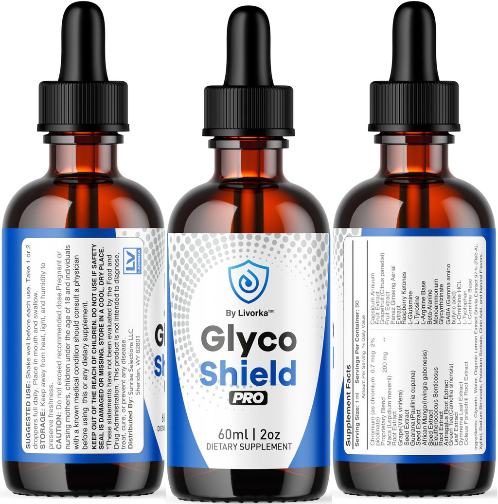 (3 Pack) Glyco Shield Drops - Official GlycoShield Pro Blood Formula Support Supplement Drops - Maximum Strength Original Natural to Overall Wellness and Support Health Reviews, 3 Bottles for 3 Months