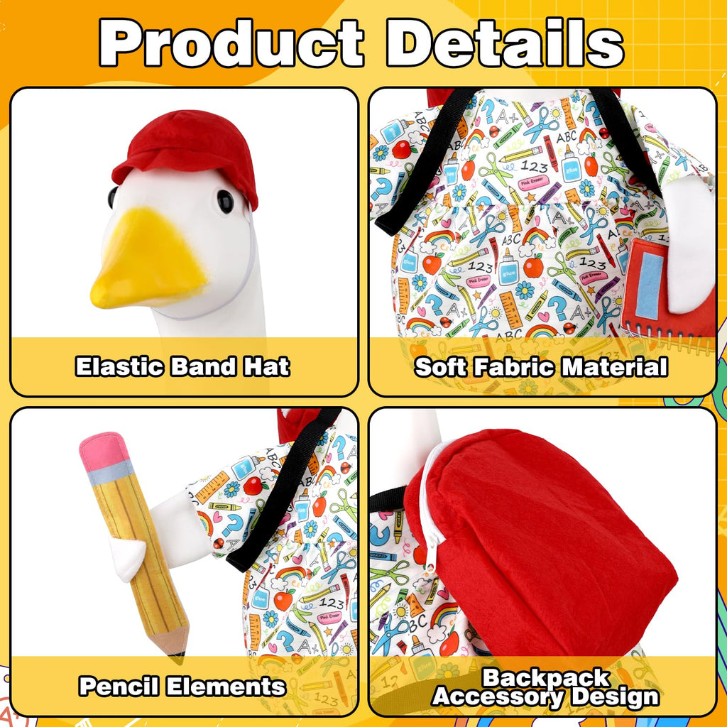 Back to School Porch Goose Outfits Goose Costume for School Outdoor Decor