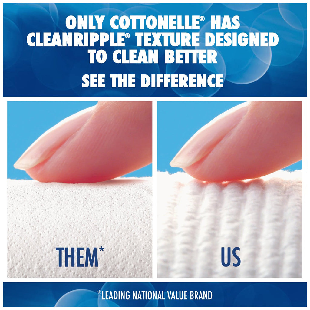 Cottonelle CleanCare Toilet Paper, Strong Bath Tissue, 18 Double Rolls