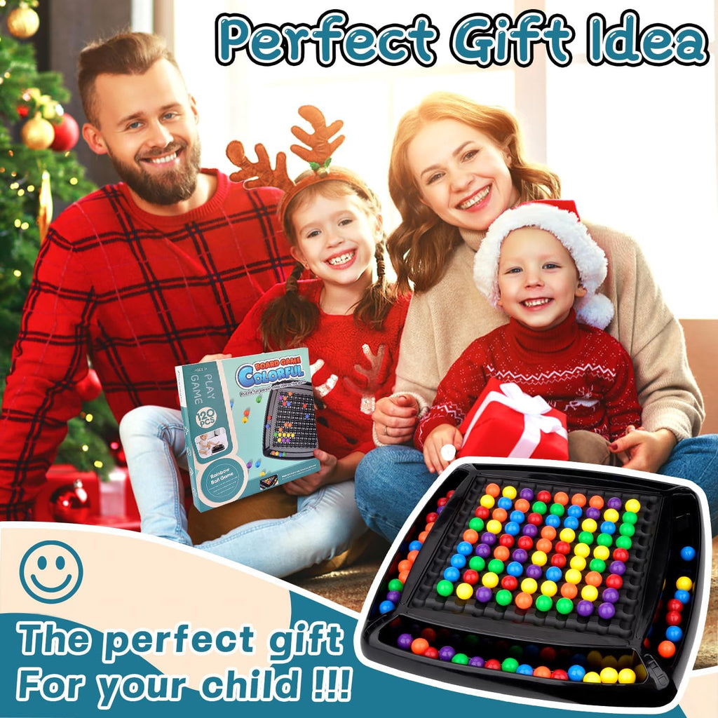 Intellectual Chess Board Game, Chess Elimination Board Game, 120 Pieces Rainbow Color Beads Board Game Interactive Strategy Board Game for Children and Adults