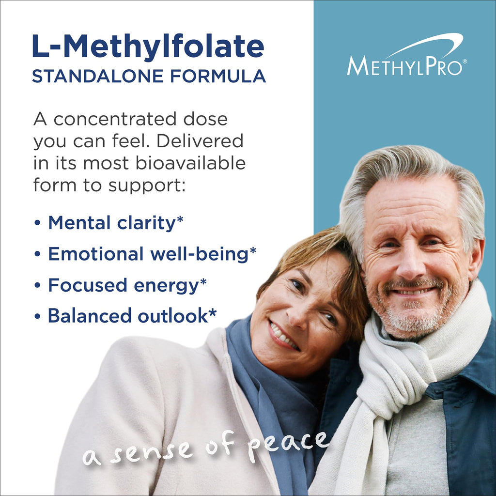 MethylPro L-Methylfolate 15 mg - Bioavailable Folate Supplement for Brain Health & Neurotransmitter Support - Vegetarian & Hypoallergenic - 90 Servings - 90 Count