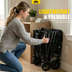 MIKKUPPA Collapsible Wagon with Tailgate - Utility Wagon for Groceries