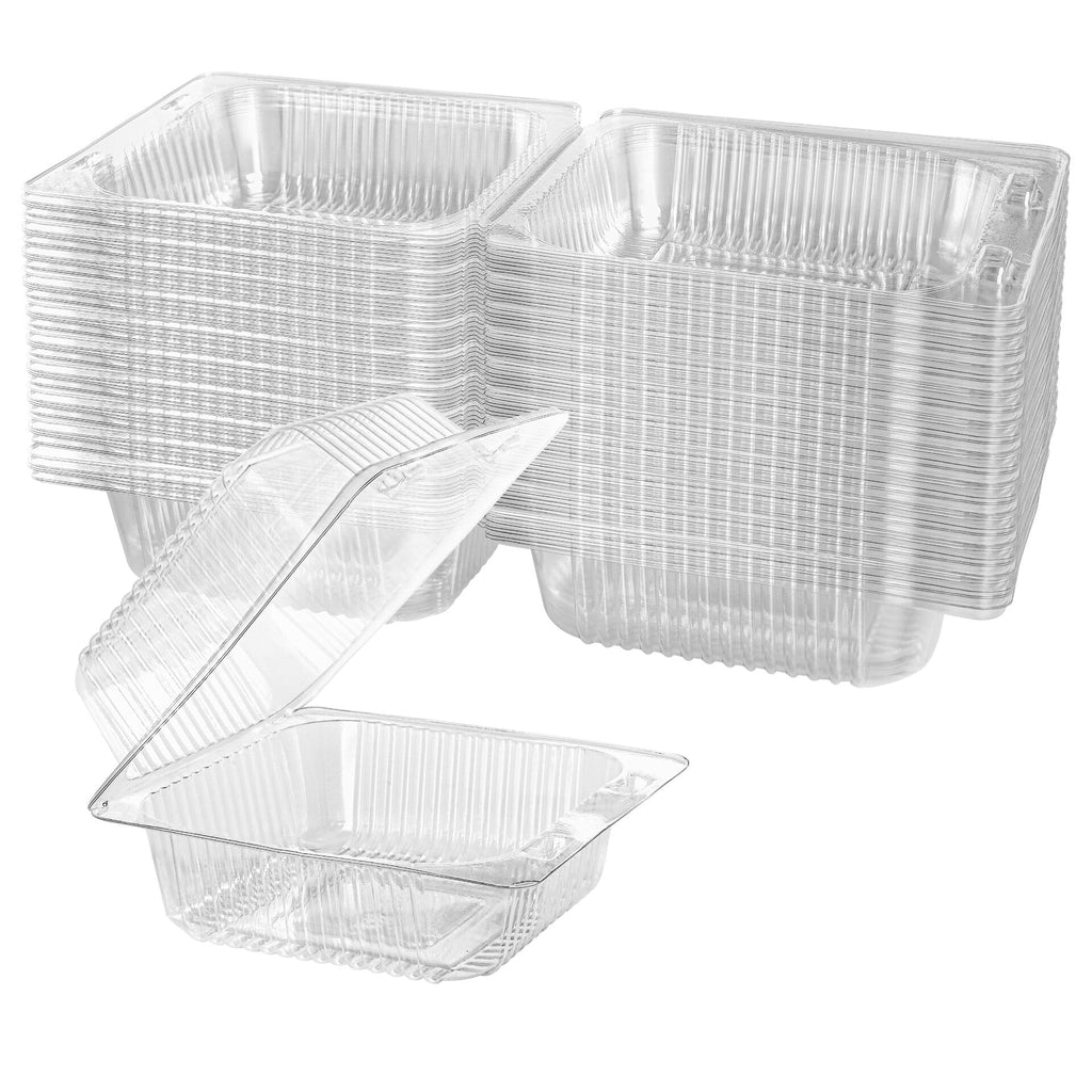 50 Count Clear Plastic Hinged Take Out Containers Clamshell Takeout Tray
