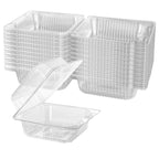 50 Count Clear Plastic Hinged Take Out Containers Clamshell Takeout Tray