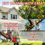 Griactrl Pole Saw for Tree Trimming, 10.8FT Extendable Tree Pruner Long Handle Branch Cutter with Pruning Saw & Scissors, Manual Limb Trimmer for High Branches, Yard Garden