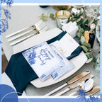 Yinder 60 Bulk Happy Tears Tissue Packs for Wedding 3 Ply Pocket Size Tissues Packs for Guests Facial Individual Wedding Favors Party Supplies Travel Graduation Celebration(Blue Flower)
