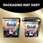 Finish Ultimate Infinity Shine Dishwasher Pods, No Pre-Rinse Dishwasher Detergent Soap Removes Burnt-On Stain, with Protector Shield & CycleSync Technology, Degreasing & Scrubbing Power, 62 Count