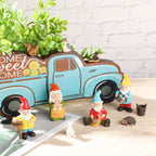 Jetec 10 Pcs Mini Fairy Gnomes Statue Garden Accessories Kit Miniature Garden Resin Gnomes Hand Painted Squirrel Hedgehog Owl Bird and Bucket Ornament for Yard Lawn Home Outdoor Decoration