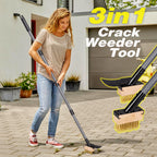 Walensee 66.5in Adjustable 3-in-1 Crack Weeder & Moss Remover Brush Tool