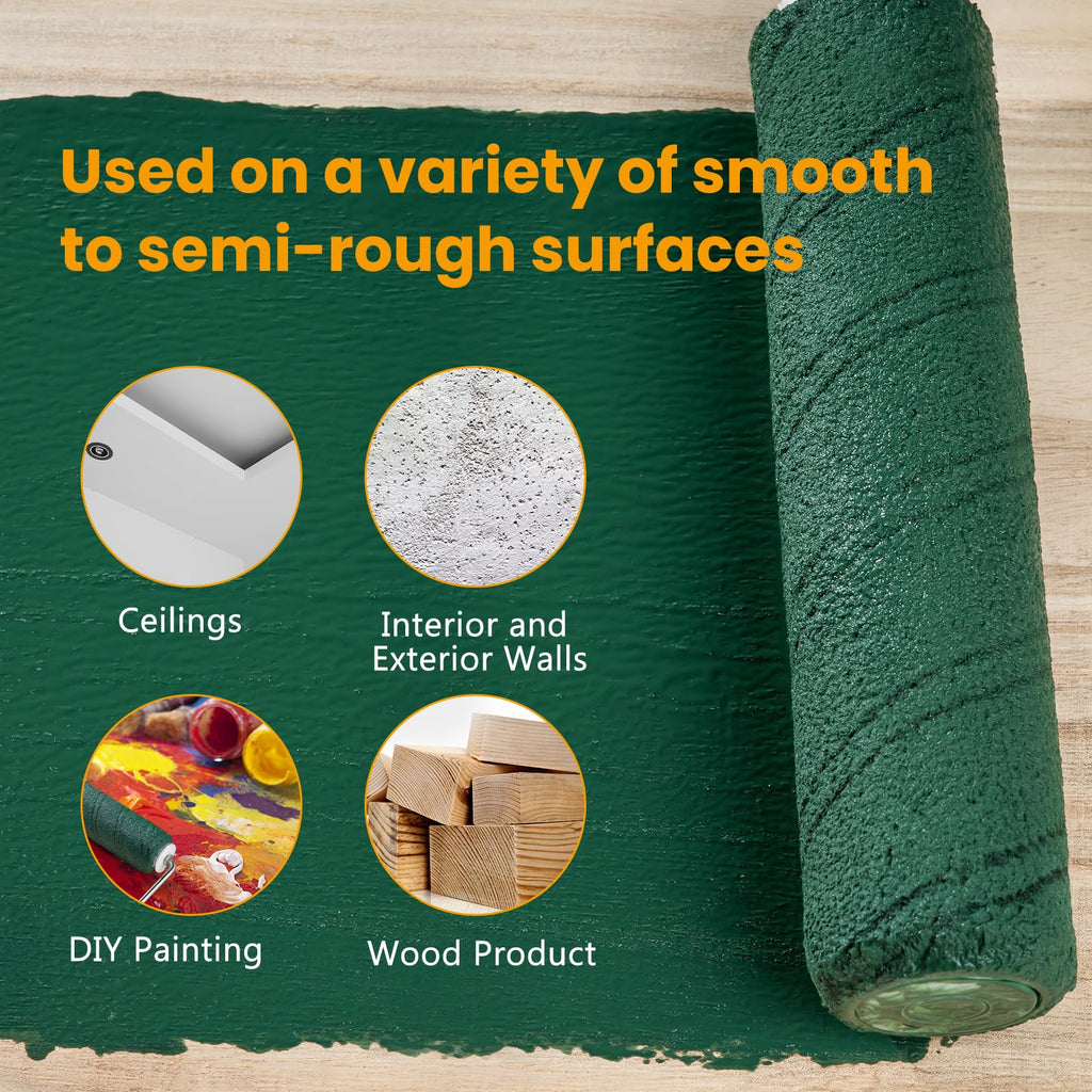 CoatPro Twools Paint Roller, 20 Pack Microfiber Paint Roller Covers 9 Inch, Large 9 Inch Paint Rollers for Painting Walls, Covers for Paint Roller Kit