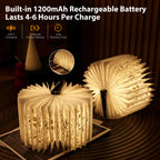 ZBOLE Book Lover Gift, Folding Book Lamp Decor, Portable Print Book Light