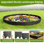 38PCS Garden Edging Border - 20FT Sturdy Landscape Flower Bed Lawn Edging Borders, Plastic Decorative Garden Fence Landscape Border, Interlocking Design for Patio Yard Pathway Sidewalk
