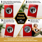 Anti Vibration Pads for Washing Machine with HexaGrip - Stops Washer Dryer Moving, Walking - Prevents Noise, Vibration Transfer - Rubber Antivibration Stabilizer Support Feet Mat - VIBRASHIELD 4 Pack