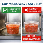 5.5 oz Clear Plastic Souffle Cups, BPA Free Portion Cups with Lids, 50 Sets