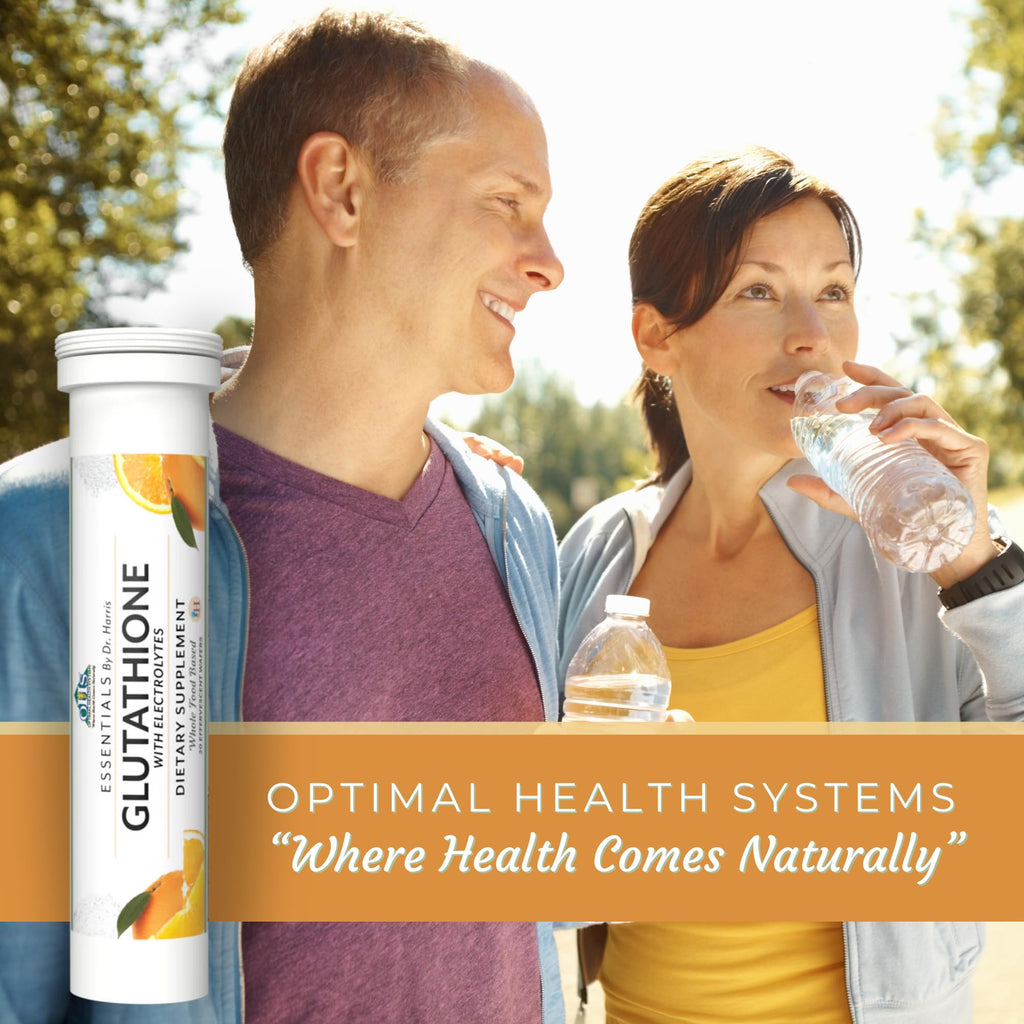 Optimal Health Systems Essential Glutathione | Super Antioxidant + Potent Vitamin C + Electrolytes | Tri-peptide Glutathione Anti-Aging Supplement | 20 Wafers