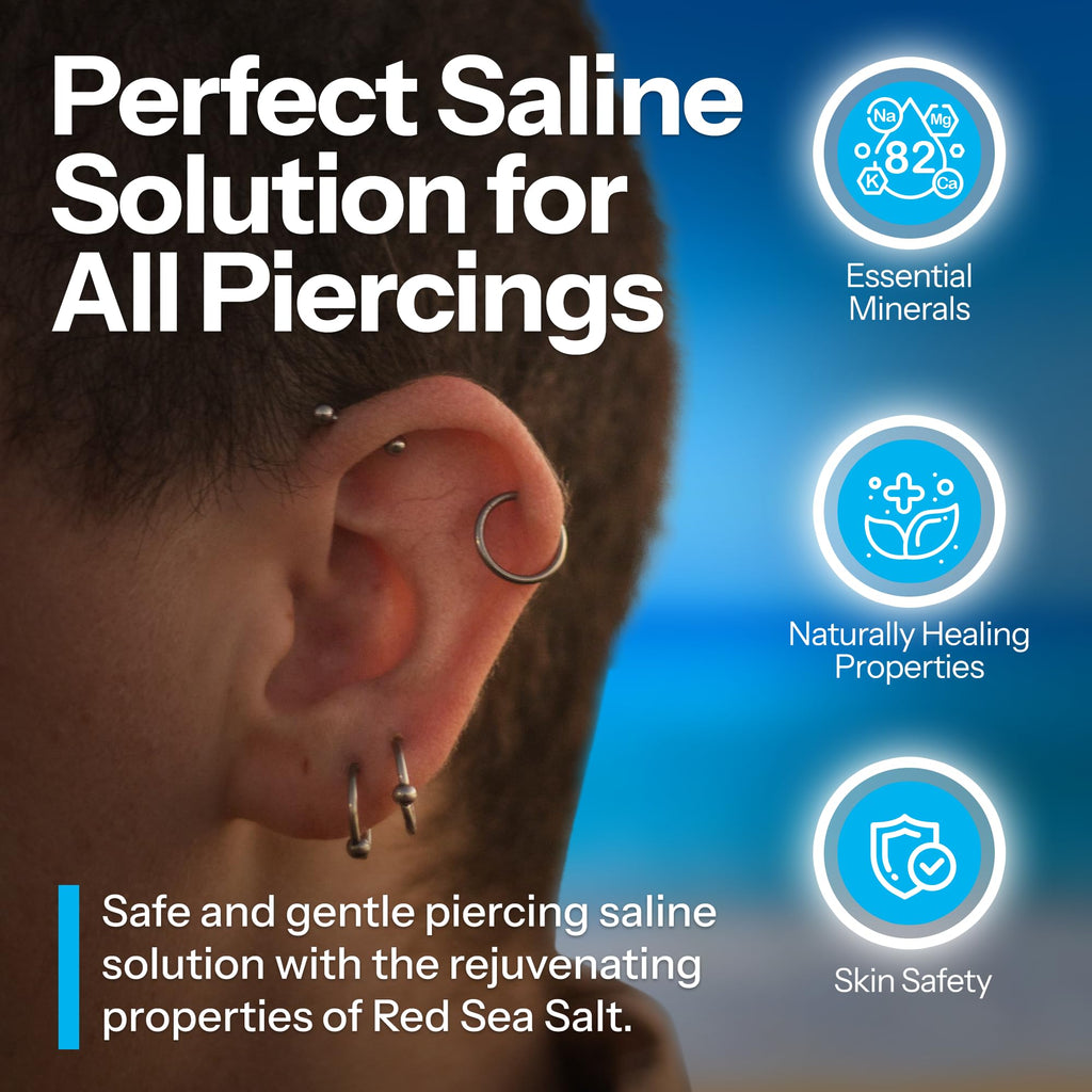 H2Ocean Piercing Aftercare Spray 4oz - Sterile Saline Solution - Wound Wash