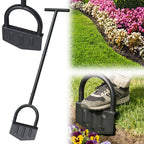 Lilyvane Heavy-Duty Manual Grass Edger 41 Inch – Half Moon Lawn Edger Tool with Wide Footplate, Steel Border Edger for Landscaping, Garden Edging, Trench Digging & Irrigation Cable Burying
